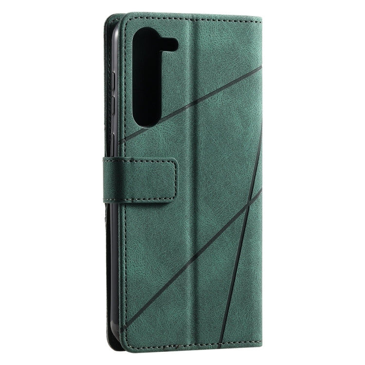 For Samsung Galaxy S23+ 5G Skin Feel Splicing Leather Phone Case(Green) - Galaxy S23+ 5G Cases by buy2fix | Online Shopping UK | buy2fix