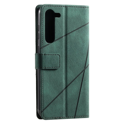 For Samsung Galaxy S23+ 5G Skin Feel Splicing Leather Phone Case(Green) - Galaxy S23+ 5G Cases by buy2fix | Online Shopping UK | buy2fix