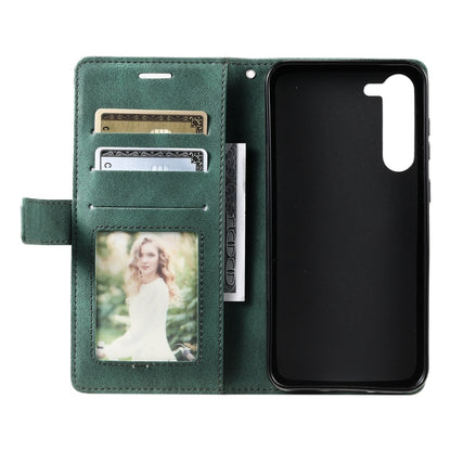 For Samsung Galaxy S23+ 5G Skin Feel Splicing Leather Phone Case(Green) - Galaxy S23+ 5G Cases by buy2fix | Online Shopping UK | buy2fix