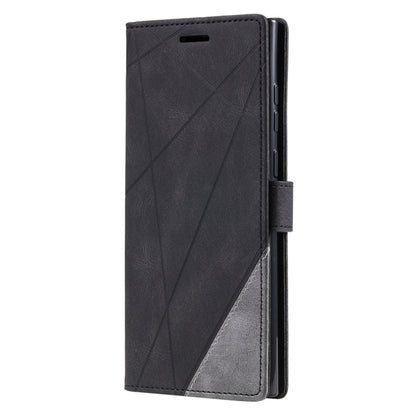 For Samsung Galaxy S23 Ultra 5G Skin Feel Splicing Leather Phone Case(Black) - Galaxy S23 Ultra 5G Cases by buy2fix | Online Shopping UK | buy2fix