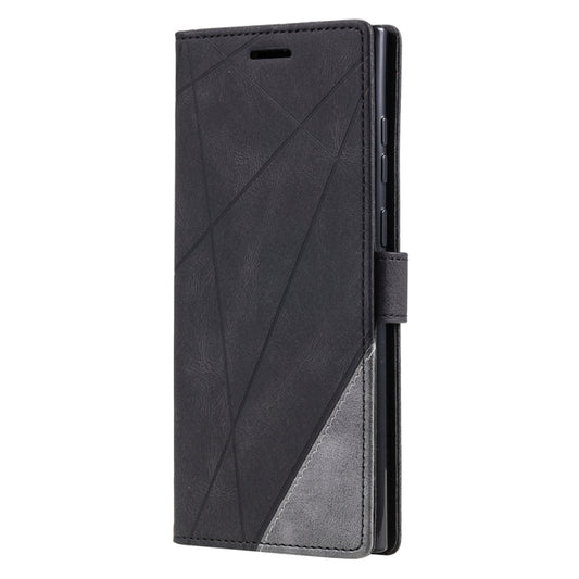 For Samsung Galaxy S23 Ultra 5G Skin Feel Splicing Leather Phone Case(Black) - Galaxy S23 Ultra 5G Cases by buy2fix | Online Shopping UK | buy2fix