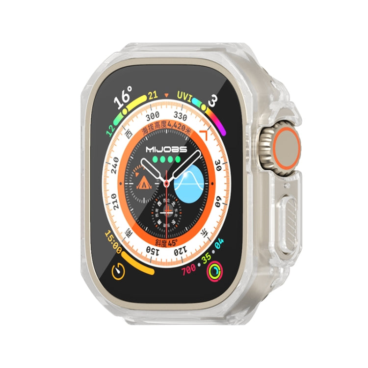 For Apple Watch Ultra 49mm Mijobs Ultra-thin Bezel PC Watch Case(Transparent White) - Watch Cases by MIJOBS | Online Shopping UK | buy2fix