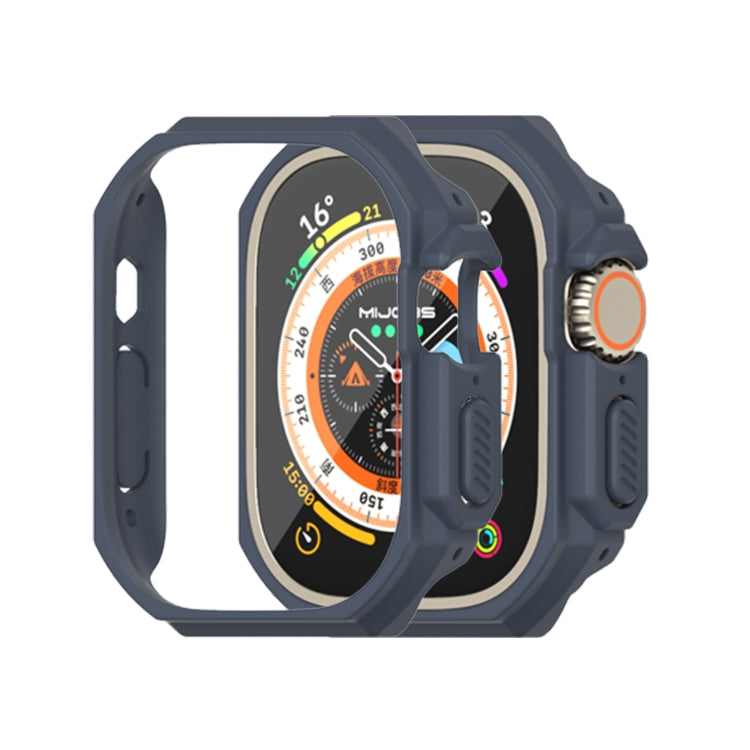For Apple Watch Ultra 49mm Mijobs Ultra-thin Bezel PC Watch Case(Dark Blue) - Watch Cases by MIJOBS | Online Shopping UK | buy2fix