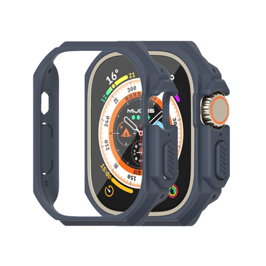 For Apple Watch Ultra 4 / 3 / 2 / 1 49mm Mijobs Ultra-thin Bezel PC Watch Case(Dark Blue)