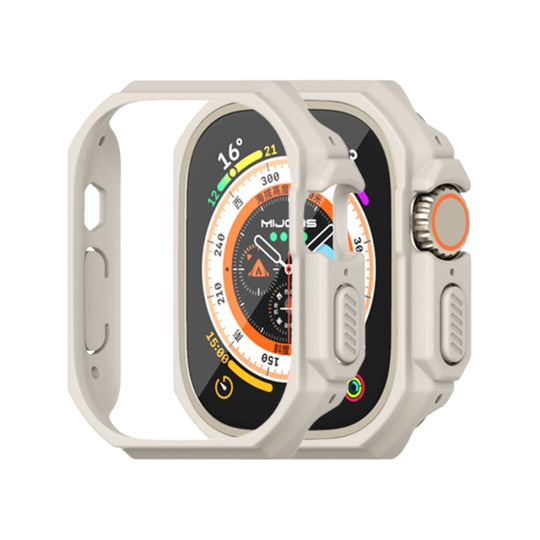 For Apple Watch Ultra 4 / 3 / 2 / 1 49mm Mijobs Ultra-thin Bezel PC Watch Case(Warm Grey)