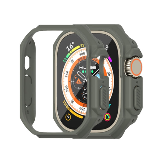 For Apple Watch Ultra 4 / 3 / 2 / 1 49mm Mijobs Ultra-thin Bezel PC Watch Case(khaki Green)