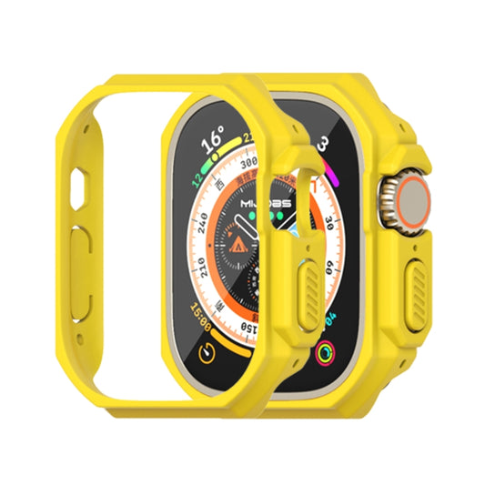 For Apple Watch Ultra 49mm Mijobs Ultra-thin Bezel PC Watch Case(Yellow) - Watch Cases by MIJOBS | Online Shopping UK | buy2fix