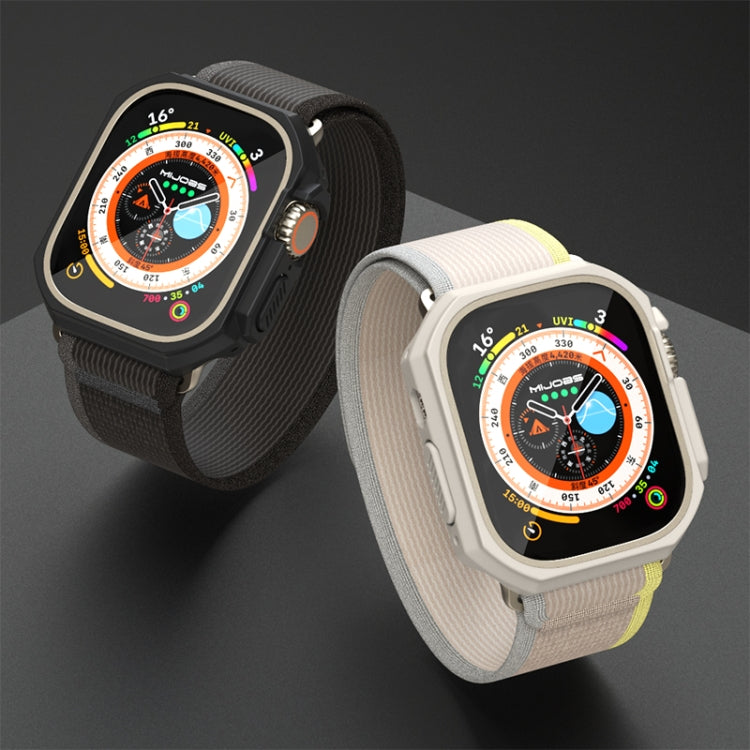 For Apple Watch Ultra 49mm Mijobs Ultra-thin Bezel PC Watch Case(Transparent White) - Watch Cases by MIJOBS | Online Shopping UK | buy2fix