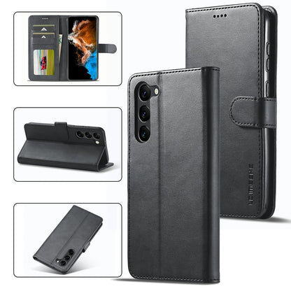 For Samsung Galaxy S23 5G LC.IMEEKE Calf Texture Horizontal Flip Leather Phone Case(Black) - Galaxy S23 5G Cases by LC.IMEEKE | Online Shopping UK | buy2fix