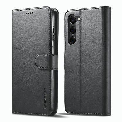 For Samsung Galaxy S23 5G LC.IMEEKE Calf Texture Horizontal Flip Leather Phone Case(Black) - Galaxy S23 5G Cases by LC.IMEEKE | Online Shopping UK | buy2fix