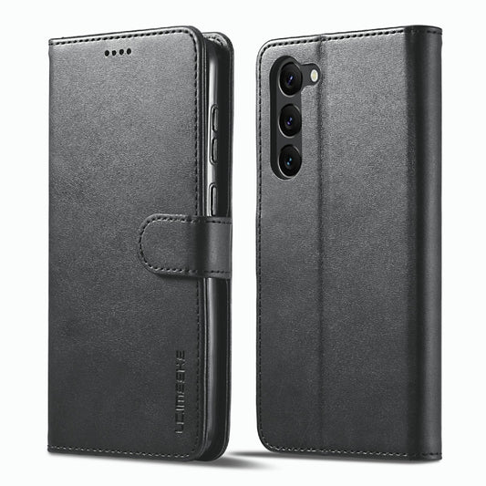 For Samsung Galaxy S23 5G LC.IMEEKE Calf Texture Horizontal Flip Leather Phone Case(Black) - Galaxy S23 5G Cases by LC.IMEEKE | Online Shopping UK | buy2fix