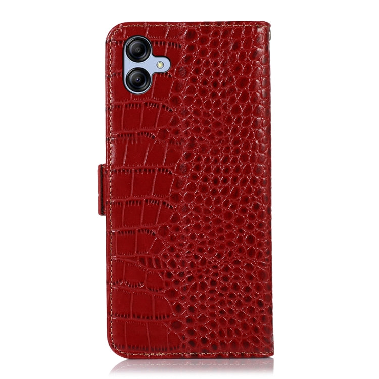 For Samsung Galaxy A04e Crocodile Top Layer Cowhide Leather Phone Case(Red) by buy2fix