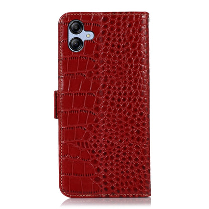 For Samsung Galaxy A04e Crocodile Top Layer Cowhide Leather Phone Case(Red) by buy2fix