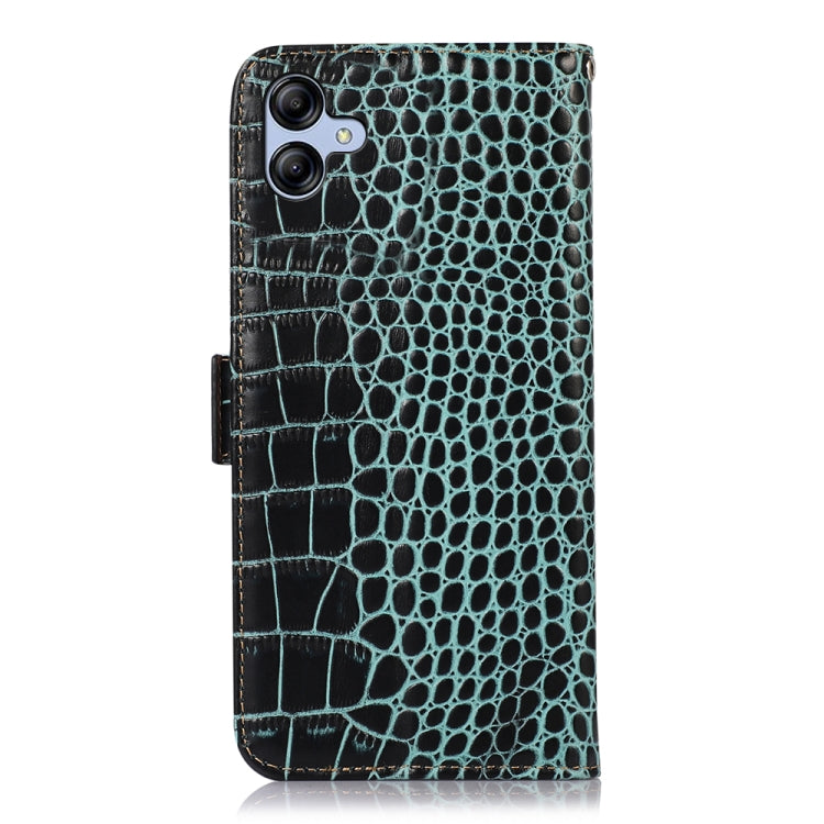 For Samsung Galaxy A04e Crocodile Top Layer Cowhide Leather Phone Case(Green) by buy2fix