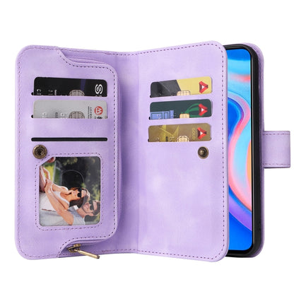 For Huawei P Smart Z Multifunctional Card Slot Zipper Wallet Leather Phone Case(Purple) - Huawei Cases by buy2fix | Online Shopping UK | buy2fix