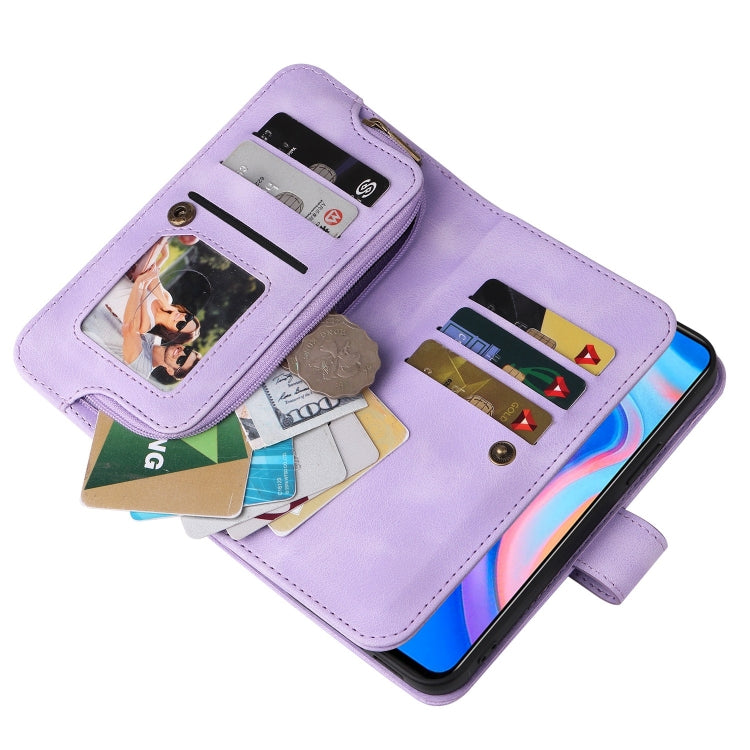 For Huawei P Smart Z Multifunctional Card Slot Zipper Wallet Leather Phone Case(Purple) - Huawei Cases by buy2fix | Online Shopping UK | buy2fix