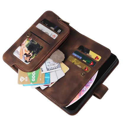 For iPhone XR Multifunctional Card Slot Zipper Wallet Leather Phone Case(Brown) - More iPhone Cases by buy2fix | Online Shopping UK | buy2fix