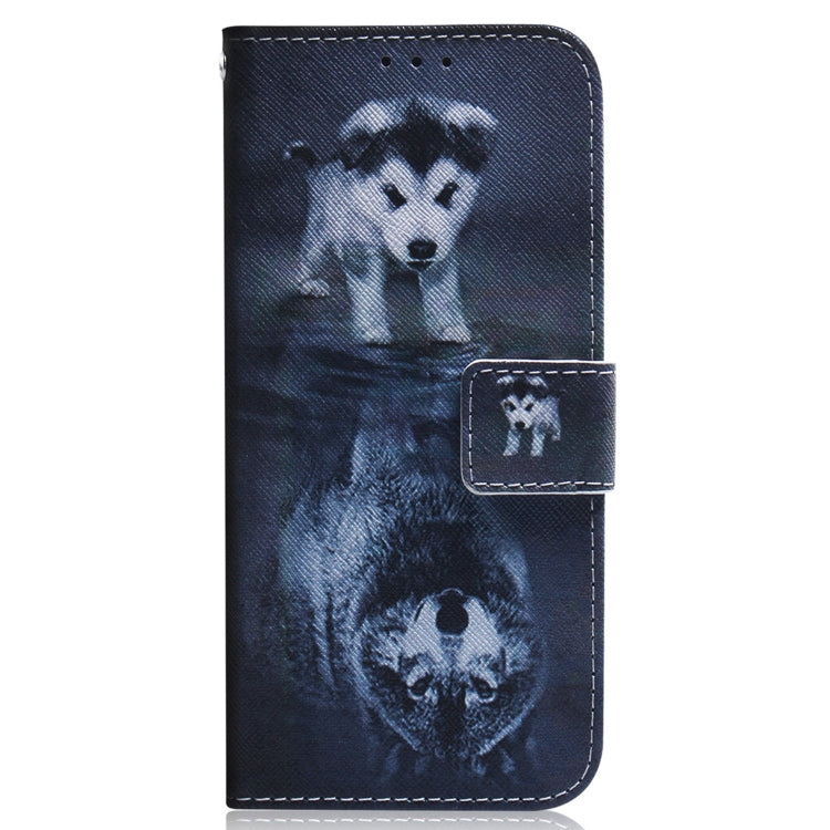 For Nokia G60 Coloured Drawing Flip Leather Phone Case(Wolf and Dog) - Nokia Cases by buy2fix | Online Shopping UK | buy2fix