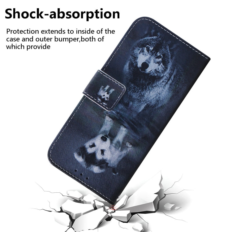 For Nokia G60 Coloured Drawing Flip Leather Phone Case(Wolf and Dog) - Nokia Cases by buy2fix | Online Shopping UK | buy2fix