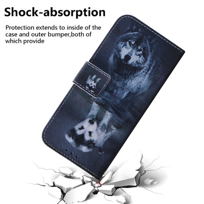 For Nokia G60 Coloured Drawing Flip Leather Phone Case(Wolf and Dog) - Nokia Cases by buy2fix | Online Shopping UK | buy2fix