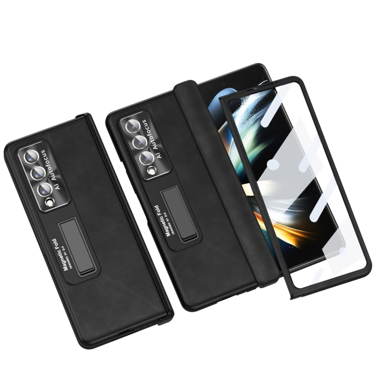 For Samsung Galaxy Z Fold3 5G Napa Texture All-inclusive Phone Case(Black) by buy2fix
