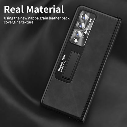 For Samsung Galaxy Z Fold3 5G Napa Texture All-inclusive Phone Case(Black) by buy2fix