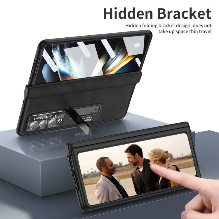 For Samsung Galaxy Z Fold3 5G Napa Texture All-inclusive Phone Case(Black) by buy2fix