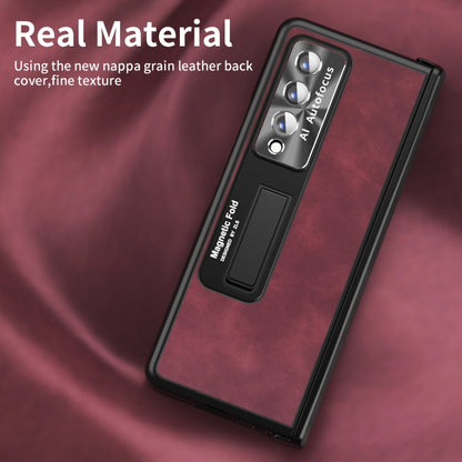 For Samsung Galaxy Z Fold3 5G Napa Texture All-inclusive Phone Case(Red) by buy2fix