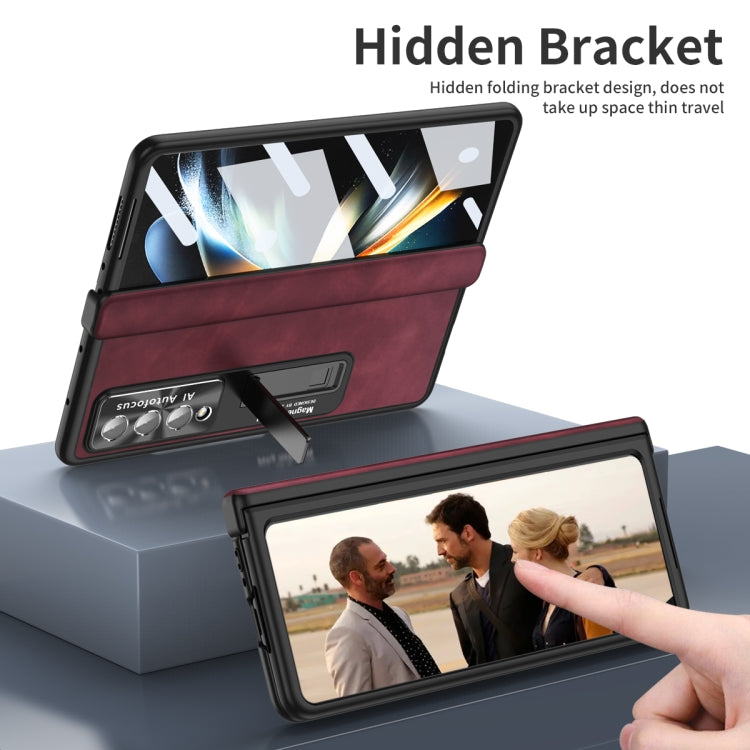 For Samsung Galaxy Z Fold3 5G Napa Texture All-inclusive Phone Case(Red) by buy2fix