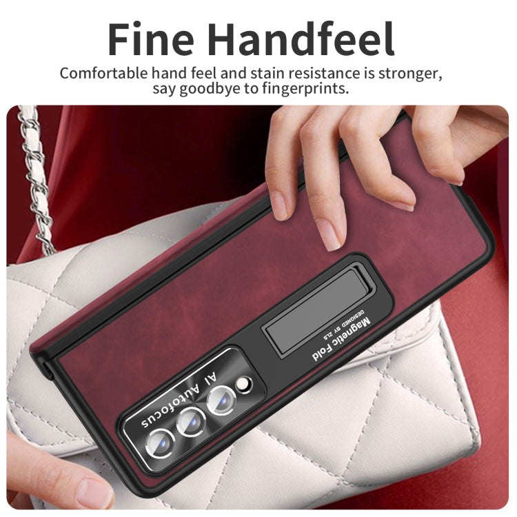 For Samsung Galaxy Z Fold3 5G Napa Texture All-inclusive Phone Case(Red) by buy2fix