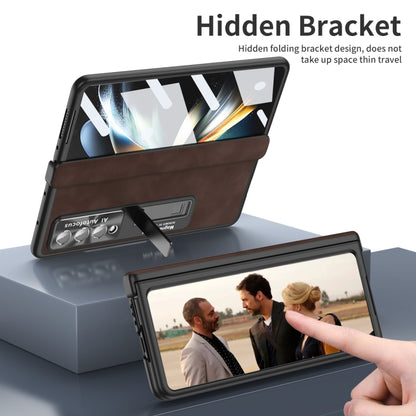 For Samsung Galaxy Z Fold3 5G Napa Texture All-inclusive Phone Case(Coffee) by buy2fix