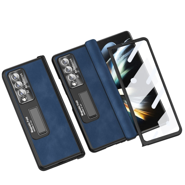 For Samsung Galaxy Z Fold3 5G Napa Texture All-inclusive Phone Case(Blue) by buy2fix