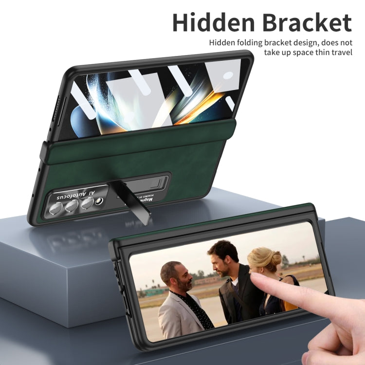 For Samsung Galaxy Z Fold3 5G Napa Texture All-inclusive Phone Case(Green) by buy2fix