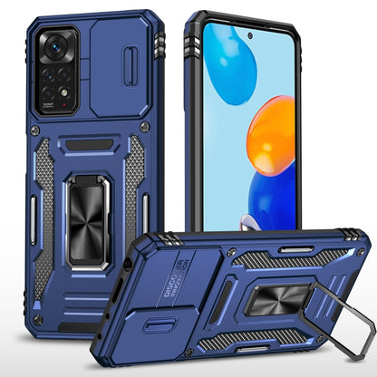 For Xiaomi Redmi Note 11 Pro Armor PC + TPU Camera Shield Phone Case(Navy Blue) by buy2fix