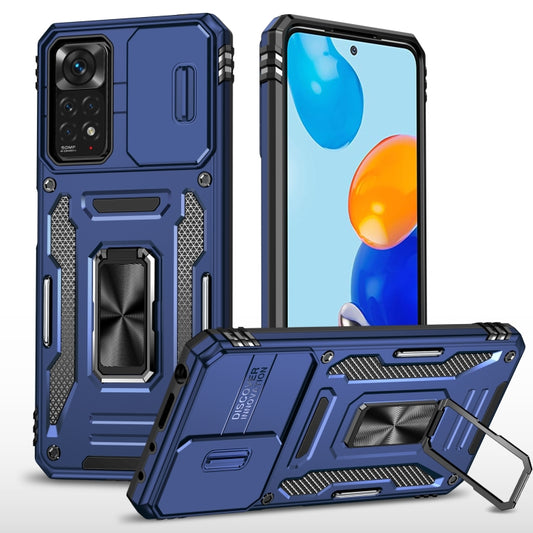 For Xiaomi Redmi Note 11 Pro Armor PC + TPU Camera Shield Phone Case(Navy Blue) by buy2fix