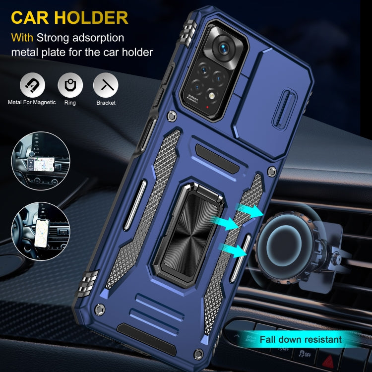 For Xiaomi Redmi Note 11 Pro Armor PC + TPU Camera Shield Phone Case(Navy Blue) by buy2fix