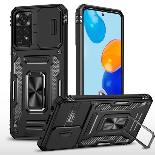 For Xiaomi Redmi Note 11 Pro Armor PC + TPU Camera Shield Phone Case(Black)