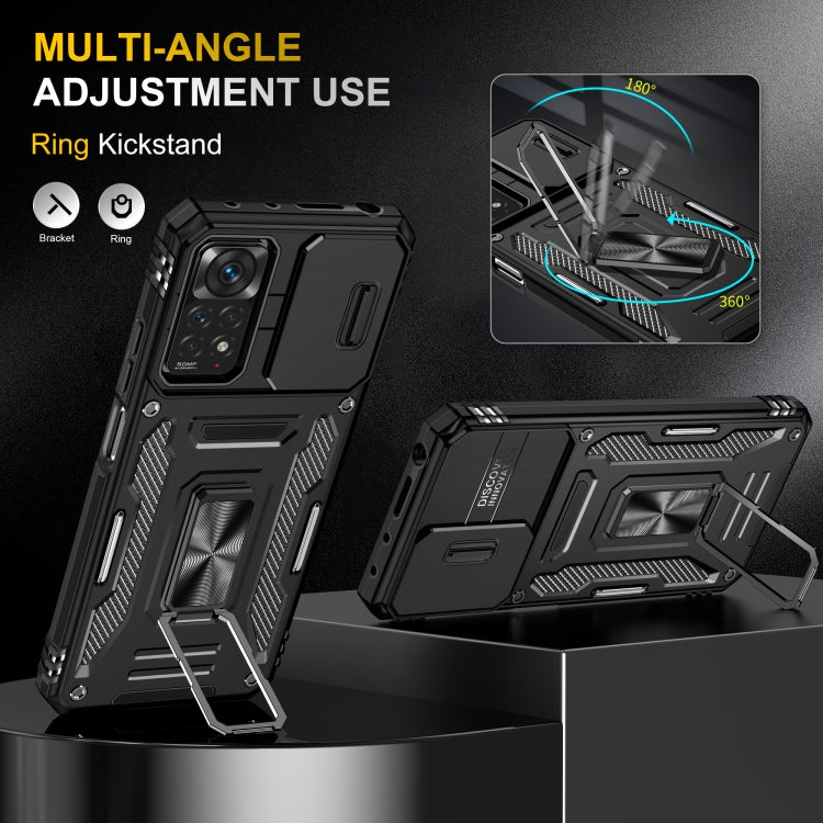 For Xiaomi Redmi Note 11 Pro Armor PC + TPU Camera Shield Phone Case(Black) by buy2fix