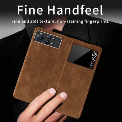 For Xiaomi Mix Fold 2 Celebrity Series Napa Texture Shockproof Phone Leather Case(Brown) - Xiaomi Cases by buy2fix | Online Shopping UK | buy2fix