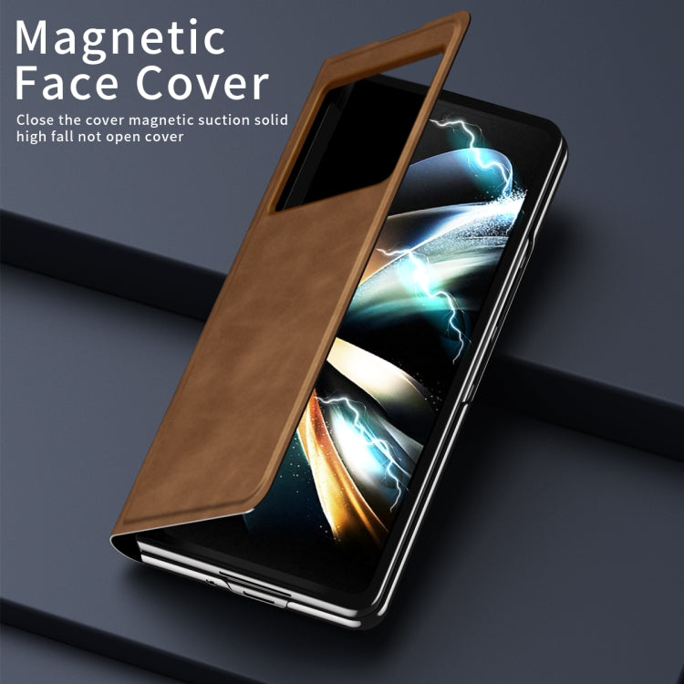 For Xiaomi Mix Fold 2 Celebrity Series Napa Texture Shockproof Phone Leather Case(Brown) - Xiaomi Cases by buy2fix | Online Shopping UK | buy2fix