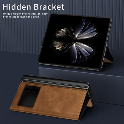 For Xiaomi Mix Fold 2 Celebrity Series Napa Texture Shockproof Phone Leather Case(Brown) - Xiaomi Cases by buy2fix | Online Shopping UK | buy2fix