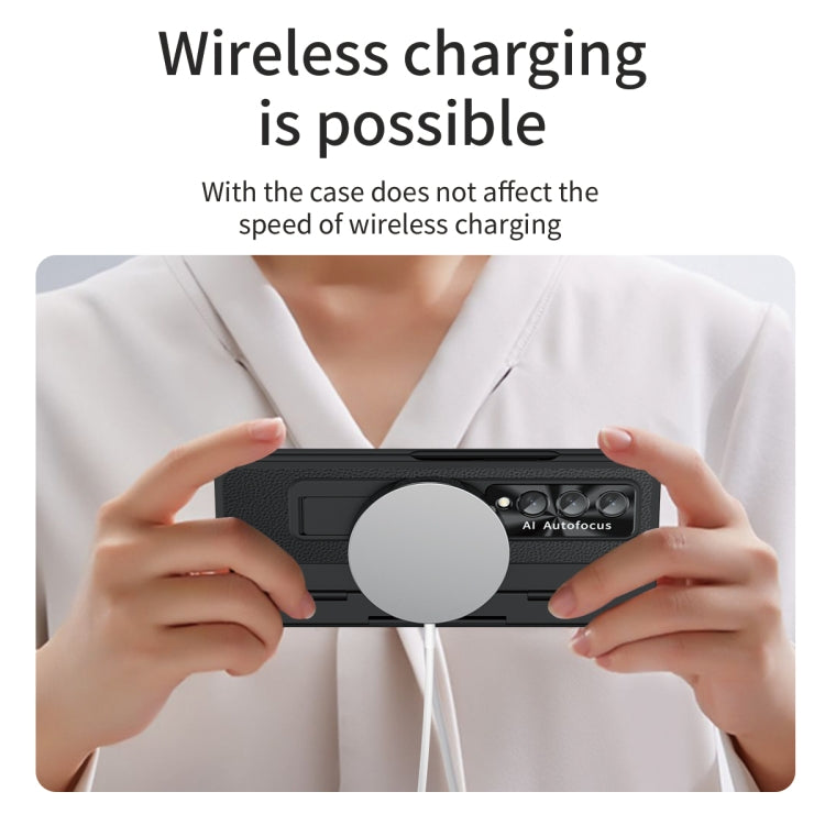 For Samsung Galaxy Z Fold3 5G Integrated Full Coverage Phone Case with Hinge(Black) by buy2fix