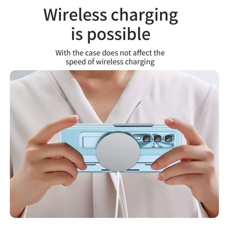 For Samsung Galaxy Z Fold3 5G Integrated Full Coverage Phone Case with Hinge(Blue) by buy2fix