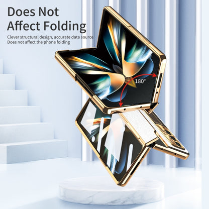 For Samsung Galaxy Z Fold3 5G Integrated Full Coverage Phone Case with Hinge(Gold+White) by buy2fix