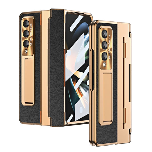 For Samsung Galaxy Z Fold3 5G Integrated Full Coverage Phone Case with Hinge(Gold+Black) by buy2fix