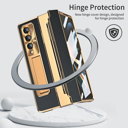 For Samsung Galaxy Z Fold3 5G Integrated Full Coverage Phone Case with Hinge(Gold+Black) by buy2fix