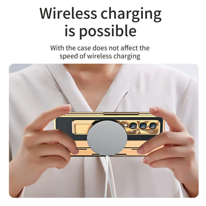 For Samsung Galaxy Z Fold3 5G Integrated Full Coverage Phone Case with Hinge(Gold+Black) by buy2fix