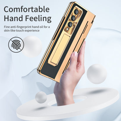 For Samsung Galaxy Z Fold3 5G Integrated Full Coverage Phone Case with Hinge(Gold+Black) by buy2fix