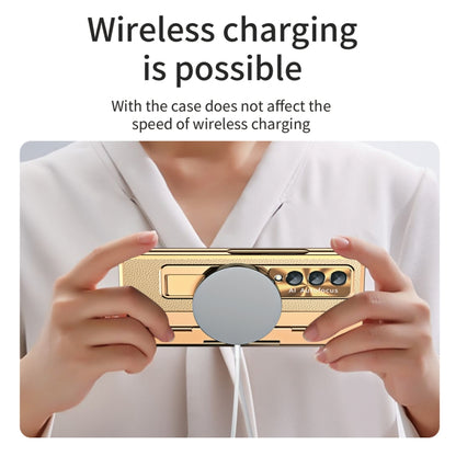 For Samsung Galaxy Z Fold3 5G Integrated Full Coverage Phone Case with Hinge(Gold+Gold) by buy2fix