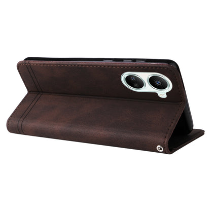 For Huawei nova 10 SE Skin Feel Life Tree Metal Button Leather Phone Case(Brown) - Huawei Cases by buy2fix | Online Shopping UK | buy2fix
